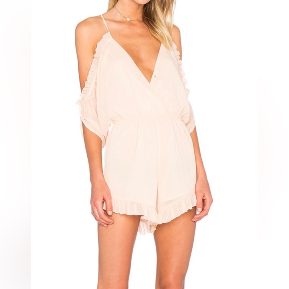 Creamy Peach Ruffled Romper